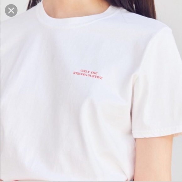 Urban Outfitters Tops - Urban outfitters white logo crop top